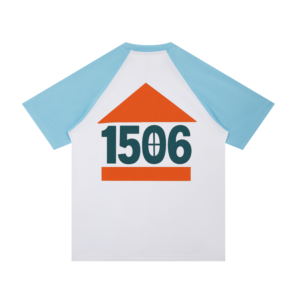 Contrast Raglan Sleeve Mesh T-Shirt