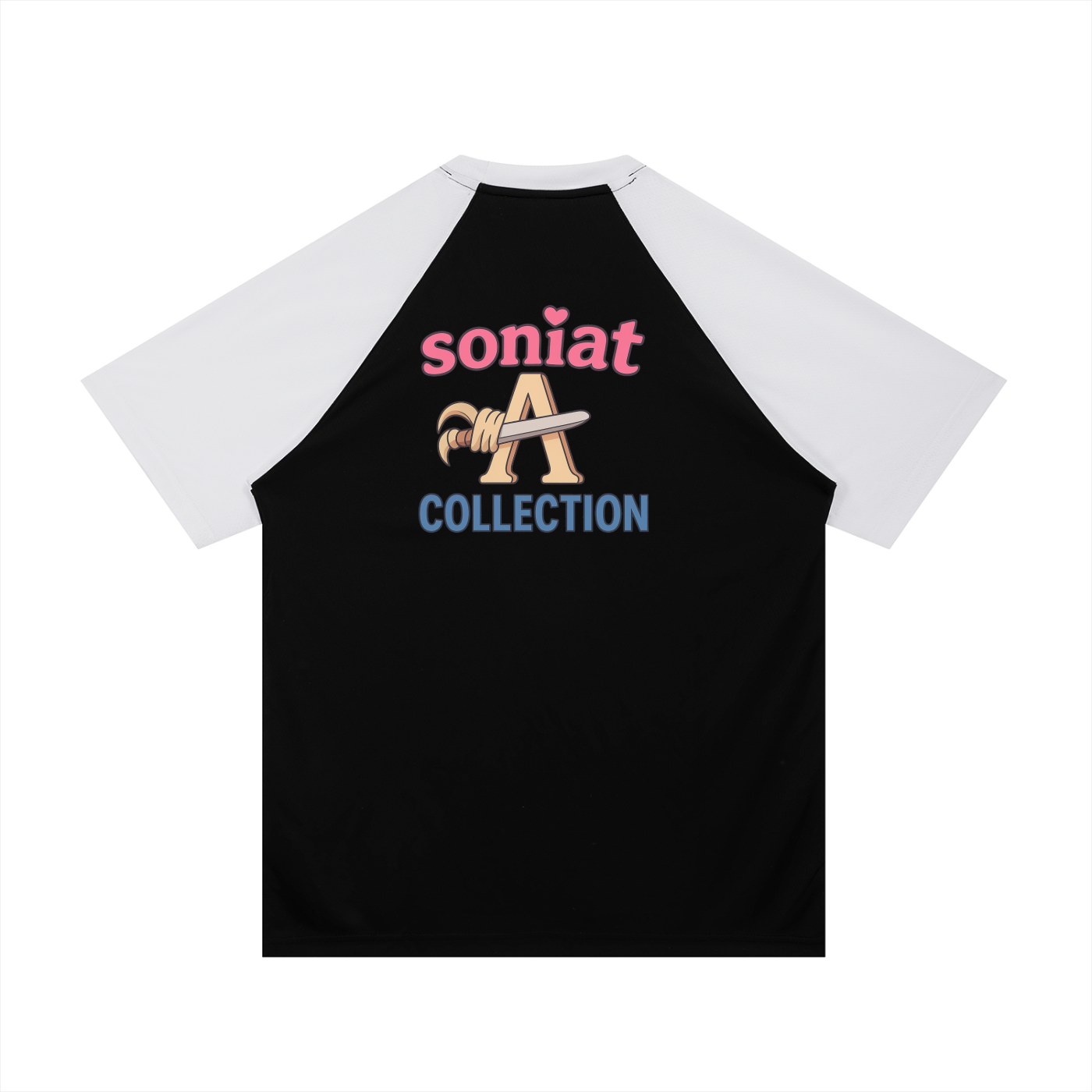 Contrast Raglan Sleeve Mesh T-Shirt