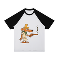 Contrast Raglan Sleeve Mesh T-Shirt