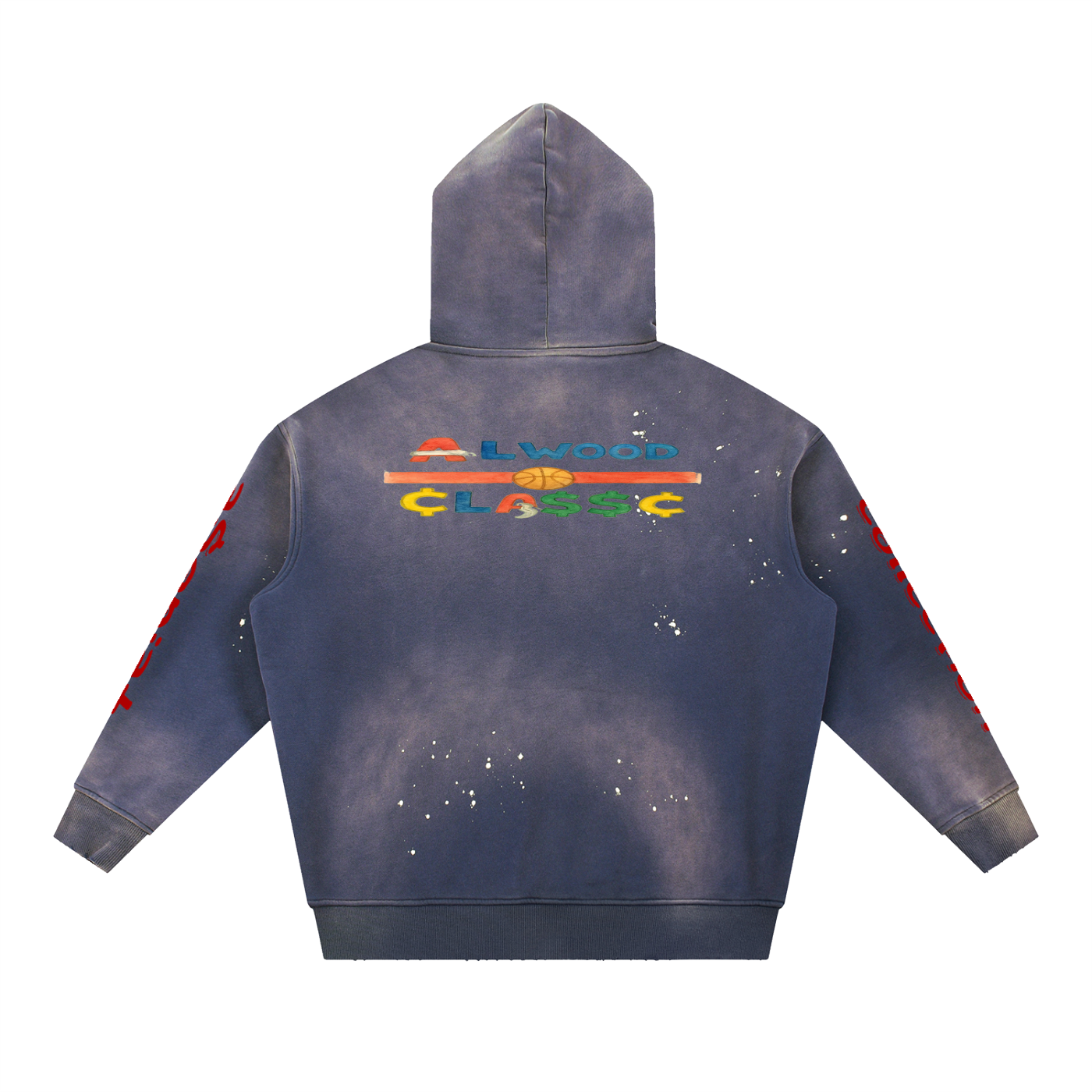 Vintage Washed Frayed Fleece Hoodie