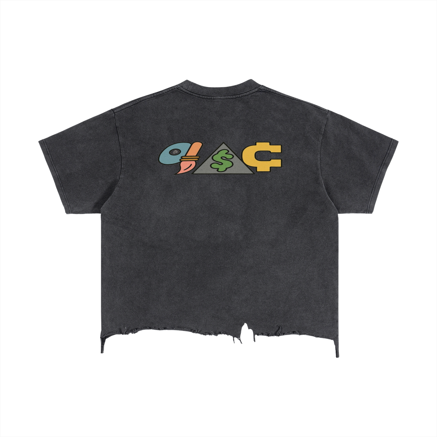 Vintage Wash Boxy Distressed Hem T-Shirt