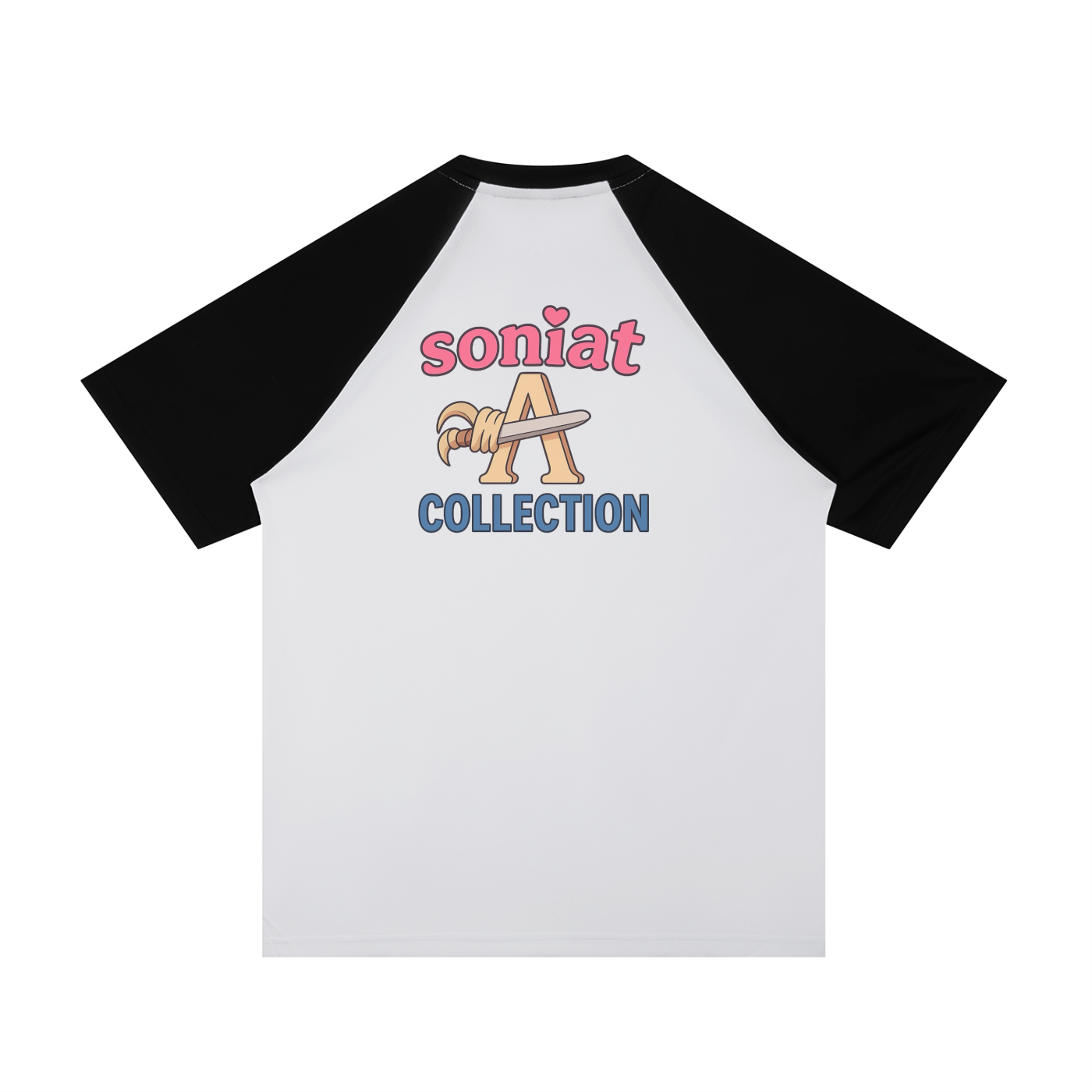 Contrast Raglan Sleeve Mesh T-Shirt