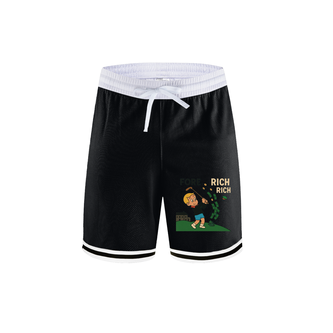 Classic Stripe Trim Basketball Shorts