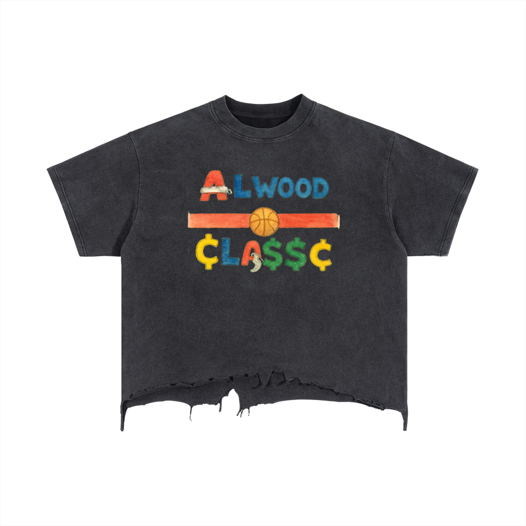 Vintage Wash Boxy Distressed Hem T-Shirt