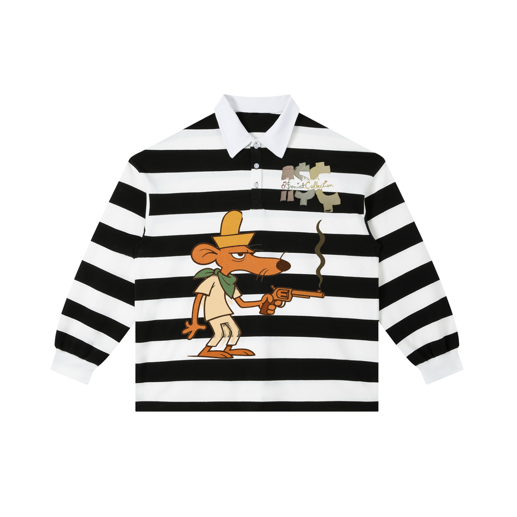 Color Block Stripe Polo Shirt