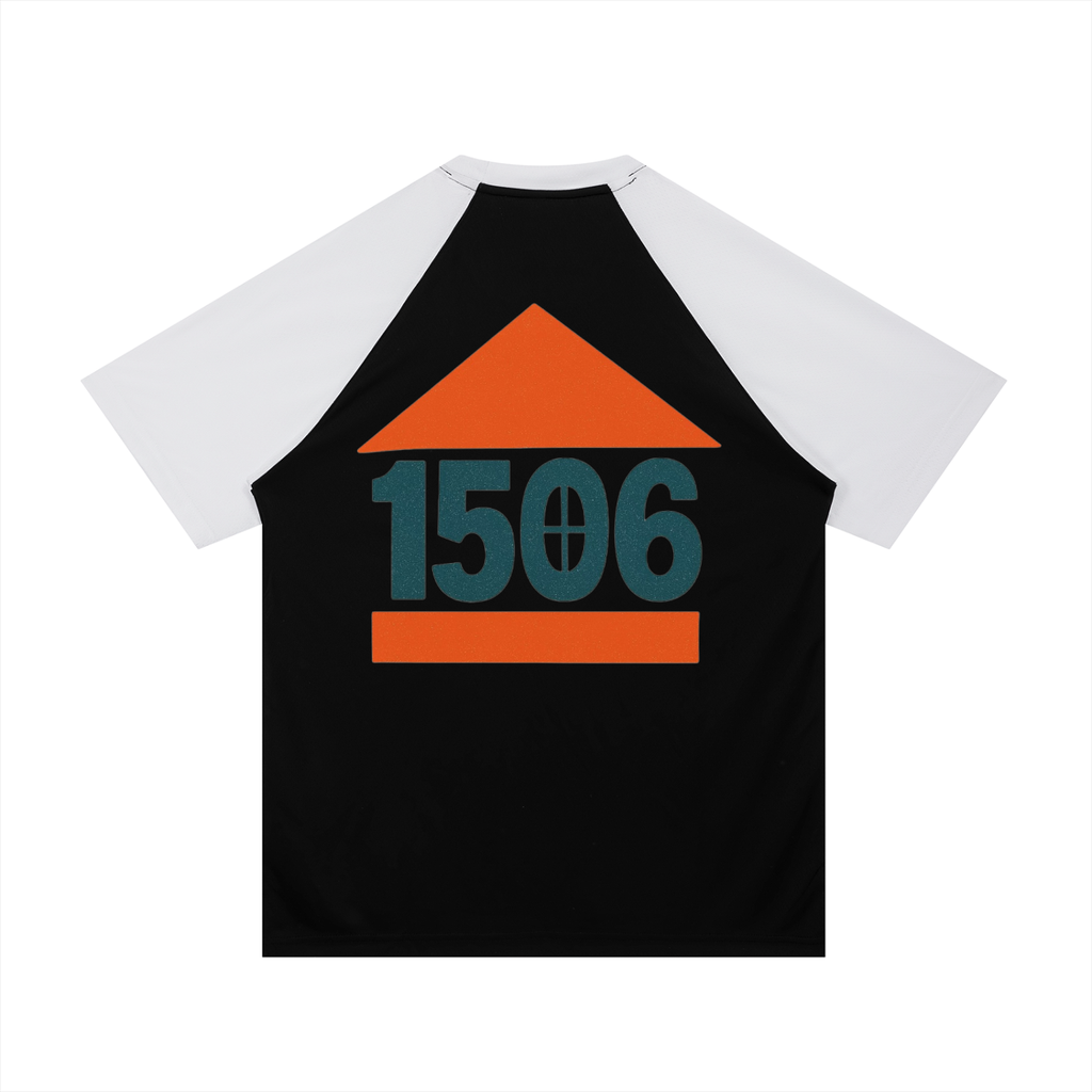 Contrast Raglan Sleeve Mesh T-Shirt