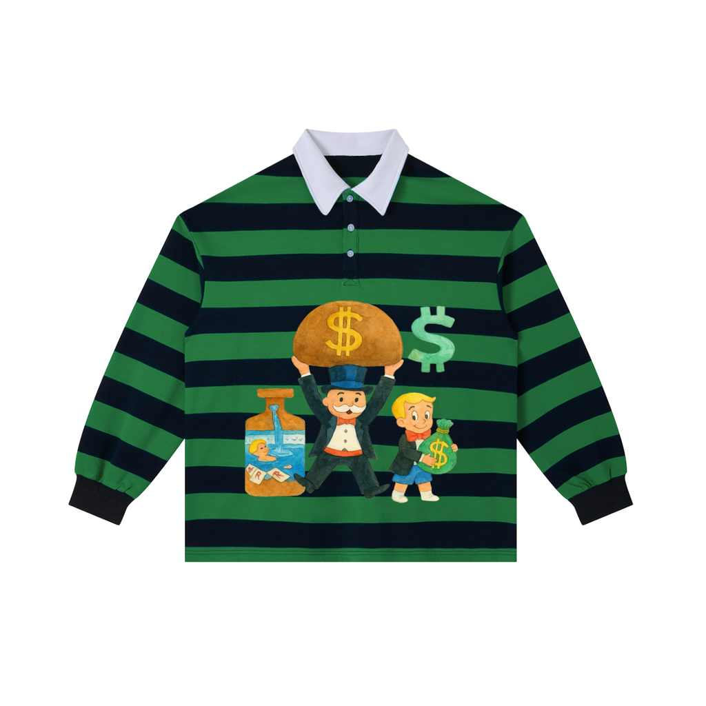 Color Block Stripe Polo Shirt