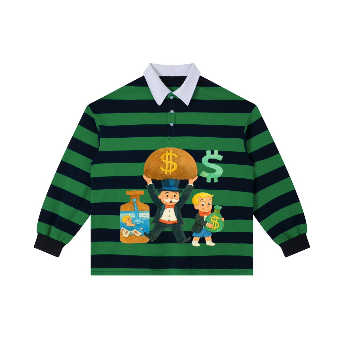 Color Block Stripe Polo Shirt
