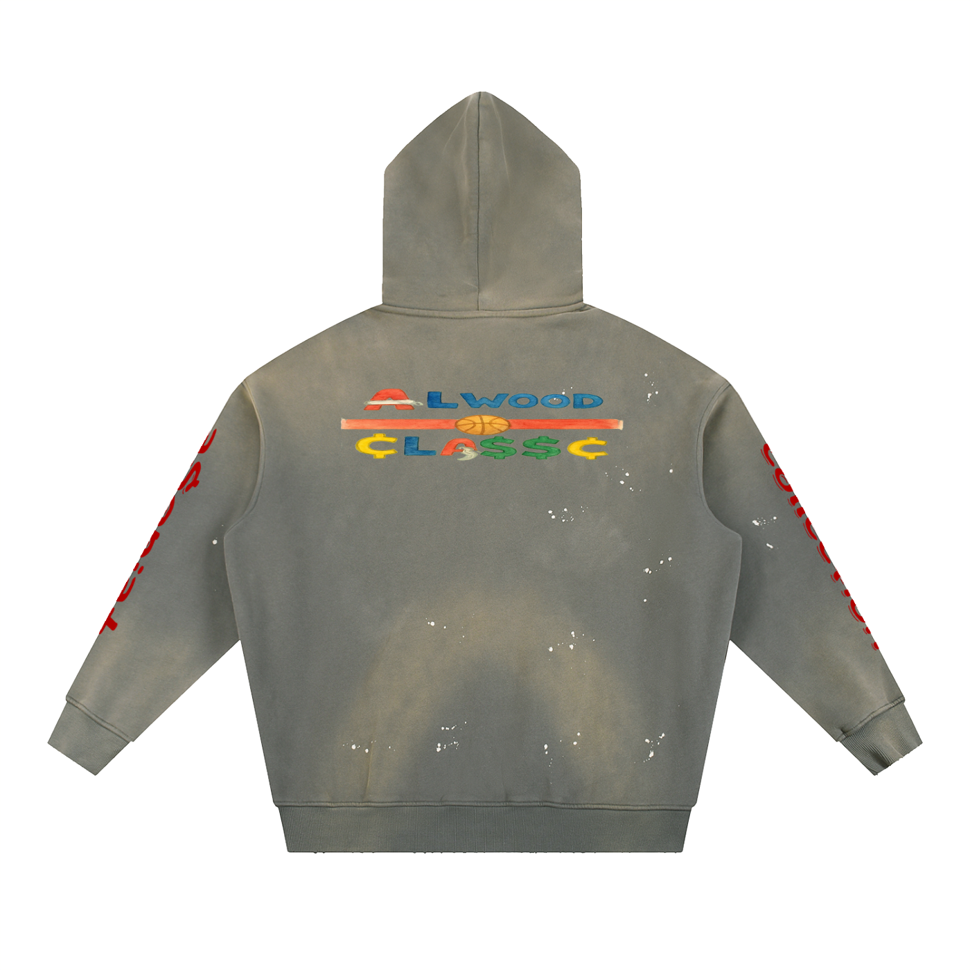 Vintage Washed Frayed Fleece Hoodie