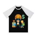 Contrast Raglan Sleeve Mesh T-Shirt