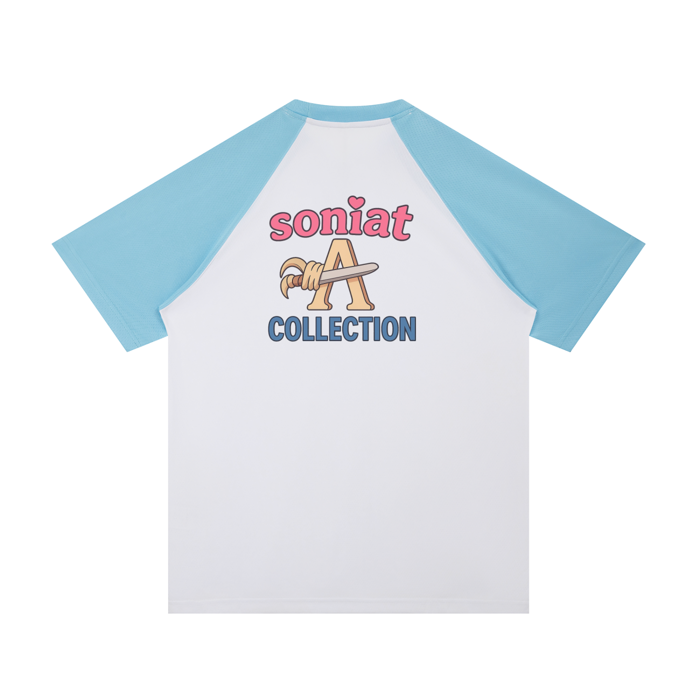 Contrast Raglan Sleeve Mesh T-Shirt