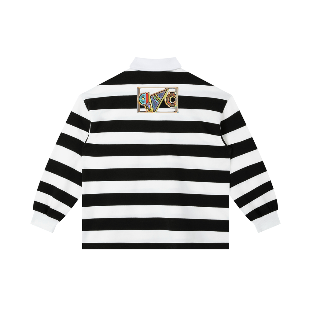 Color Block Stripe Polo Shirt