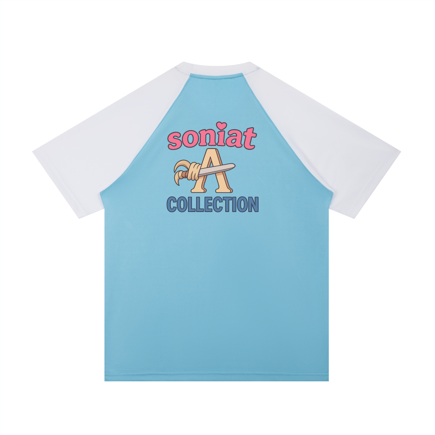 Contrast Raglan Sleeve Mesh T-Shirt