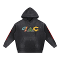Vintage Washed Frayed Fleece Hoodie