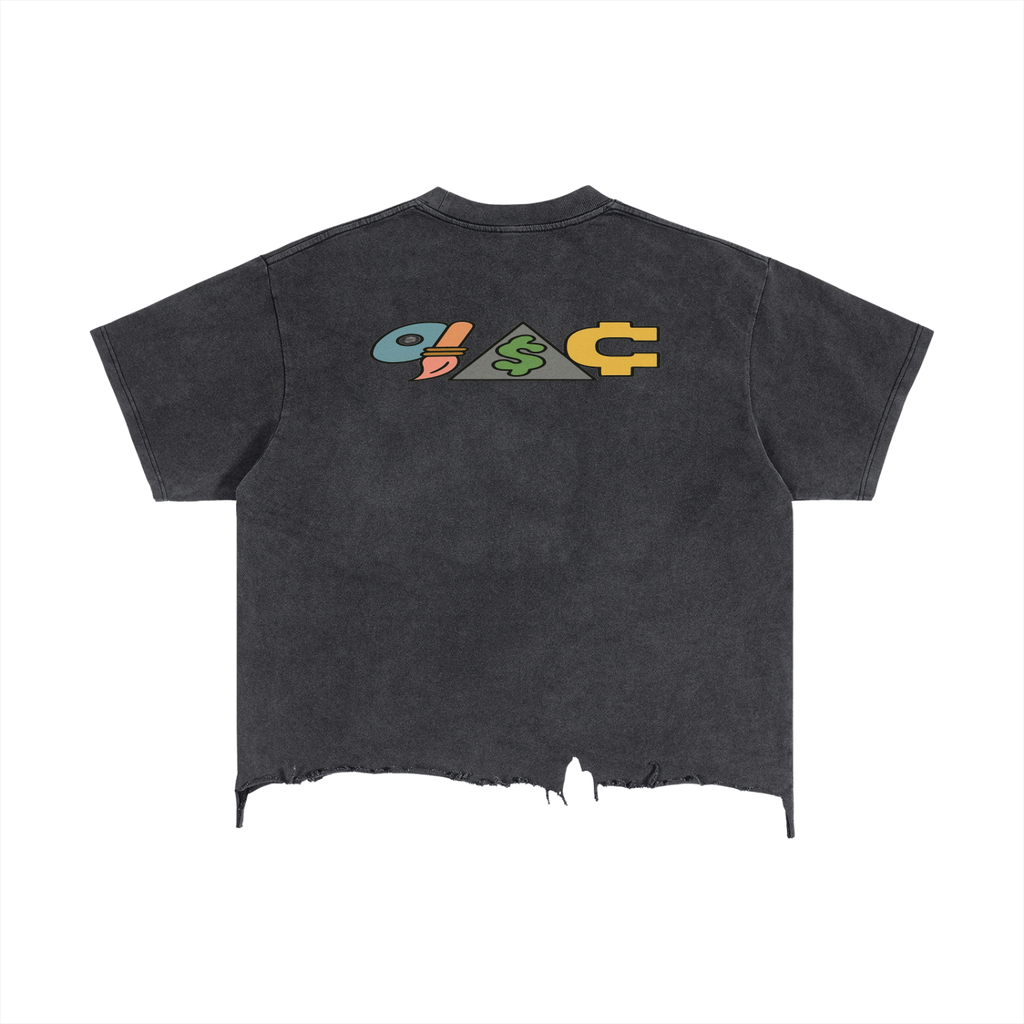 Vintage Wash Boxy Distressed Hem T-Shirt