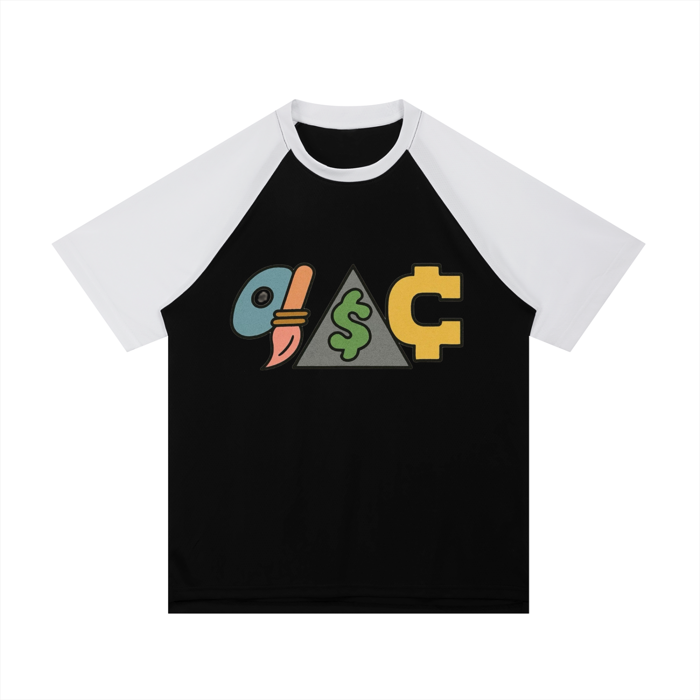 Contrast Raglan Sleeve Mesh T-Shirt
